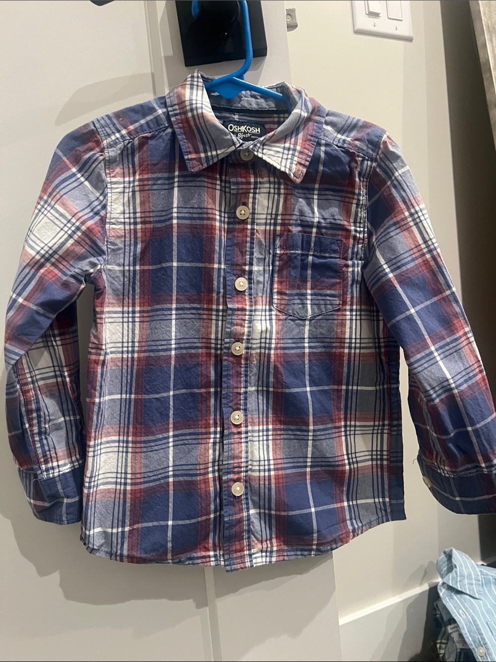 OshKosh B'gosh Plaid Button-Down Shirt - Blue & Red